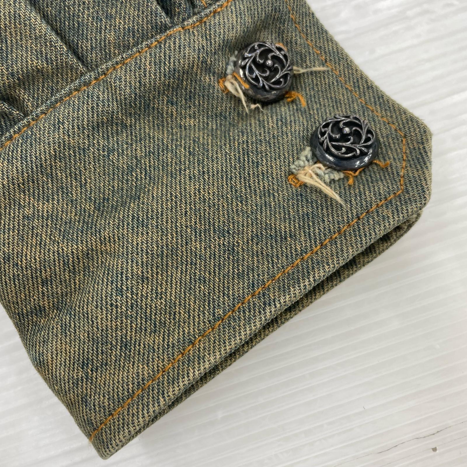 デニムジャケット A&G クロスパッチ オーバーサイズ デニムシャツジャケット L L ブルー