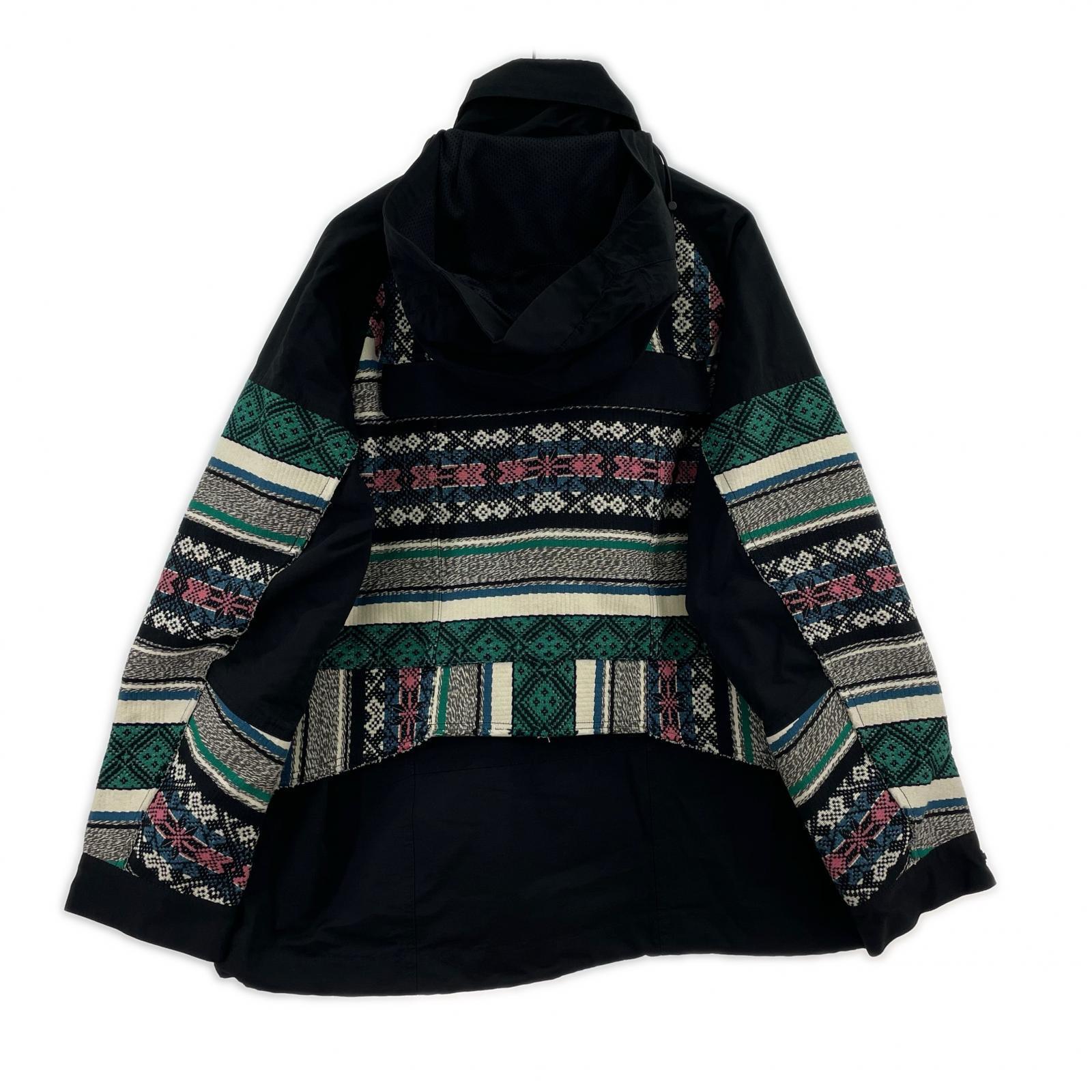ジャケット Sacai Rug Jacquard Blouson ジャガードジャケット M ブラック 2 マルチカラー