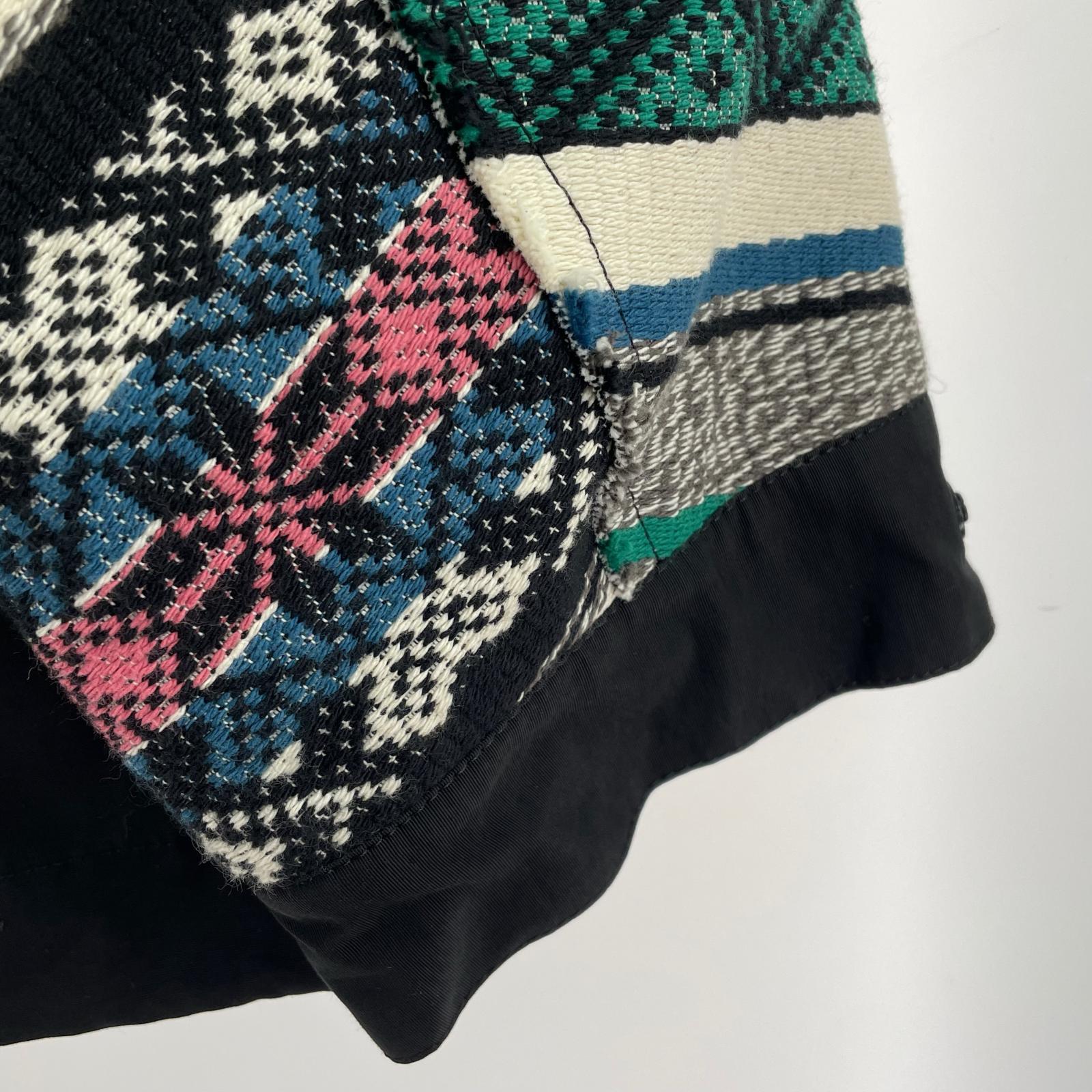 ジャケット Sacai Rug Jacquard Blouson ジャガードジャケット M ブラック 2 マルチカラー
