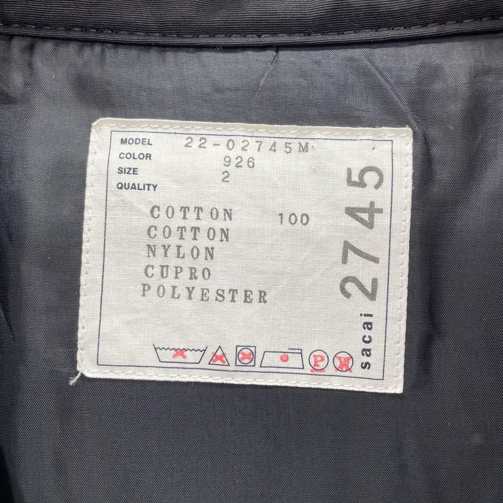 ジャケット Sacai Rug Jacquard Blouson ジャガードジャケット M ブラック 2 マルチカラー
