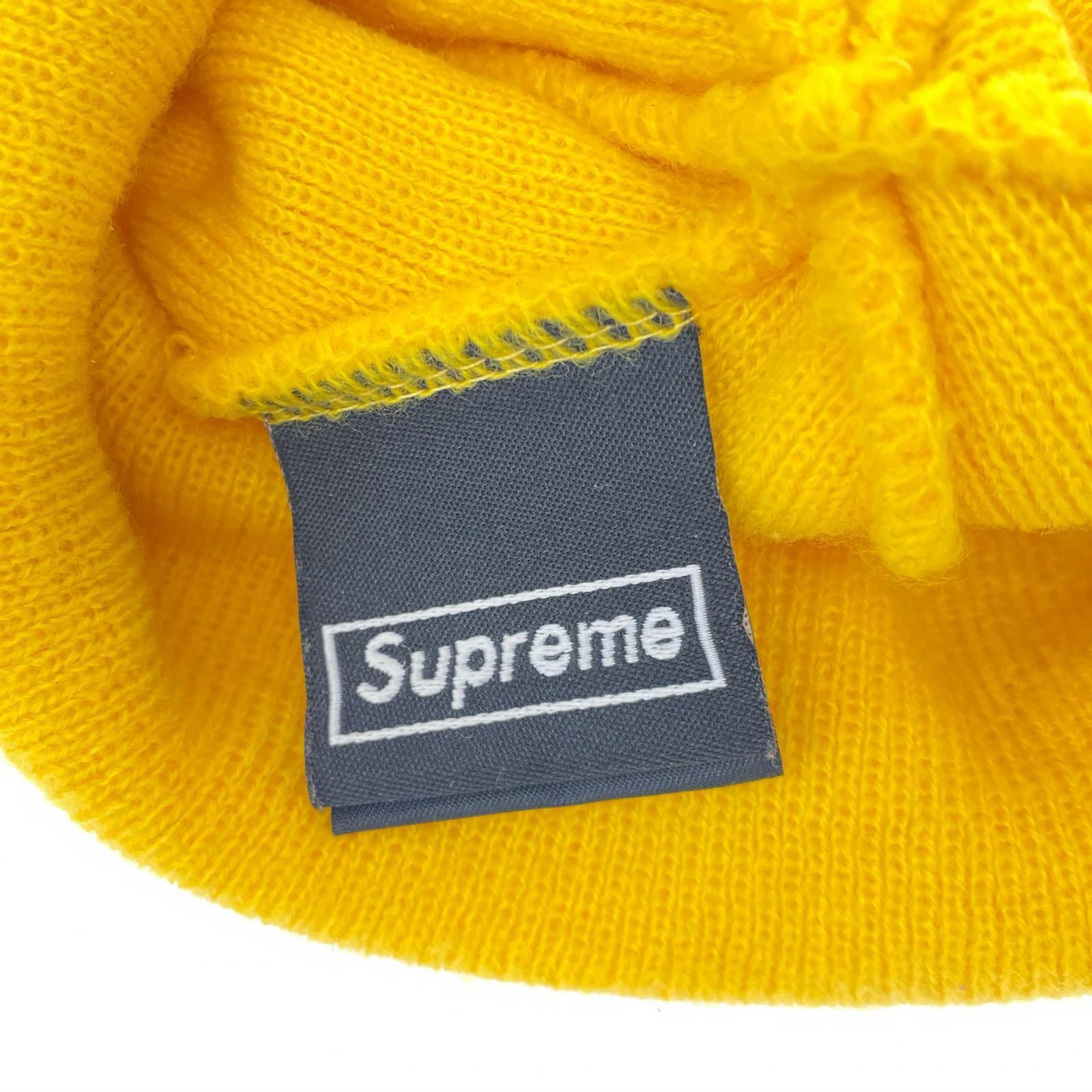 ニットキャップ Supreme×NEW ERA BOX LOGO BEANIE BANDANA 黄 イエロー