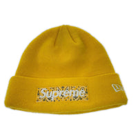 ニットキャップ Supreme×NEW ERA BOX LOGO BEANIE BANDANA 黄 イエロー