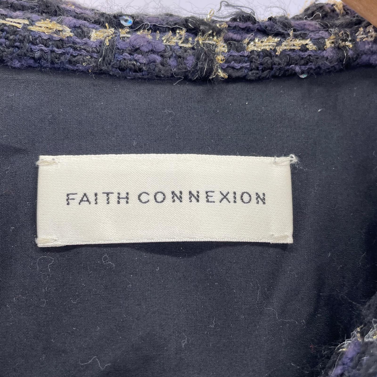 ジャケット FAITH CONNEXION ツイードフーデッドジャケット S ネイビー S ネイビー