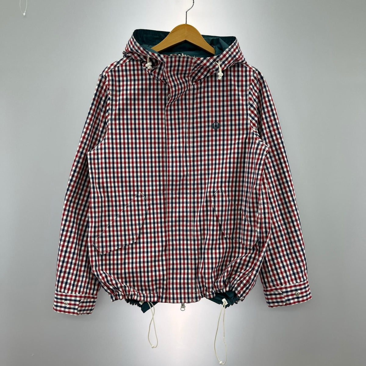 ジャケット FRED PERRY リバーシブルモッズパーカー 緑 裏地チェック (S) S