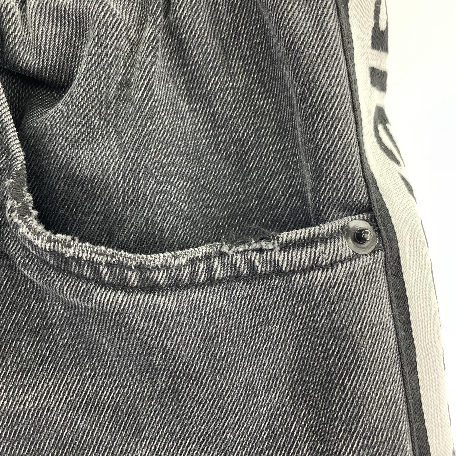 デニムパンツ デニム サイドライン L ブラック