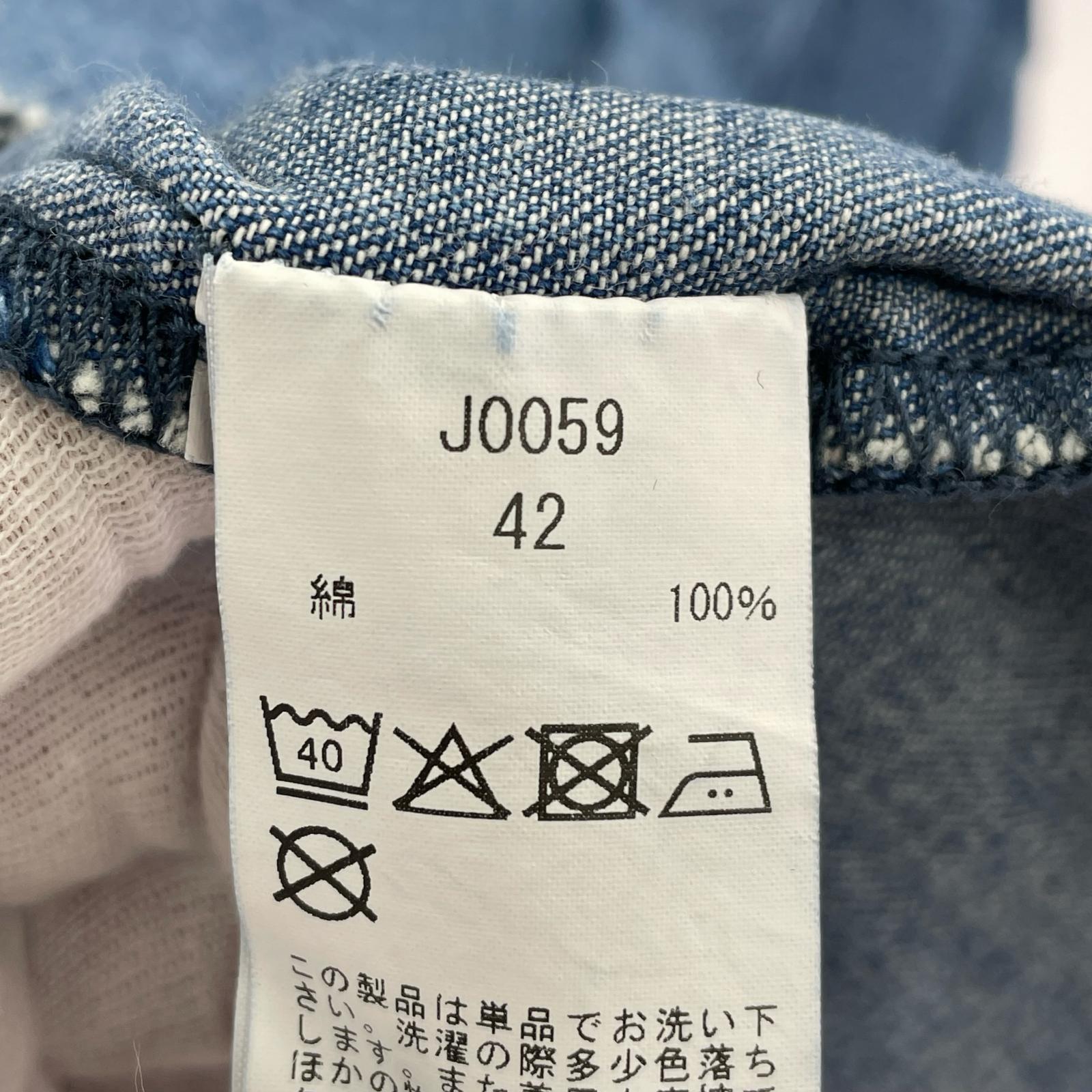長袖シャツ KOOKYZOO 25AW デニムウエスタンシャツ 42 ブルー