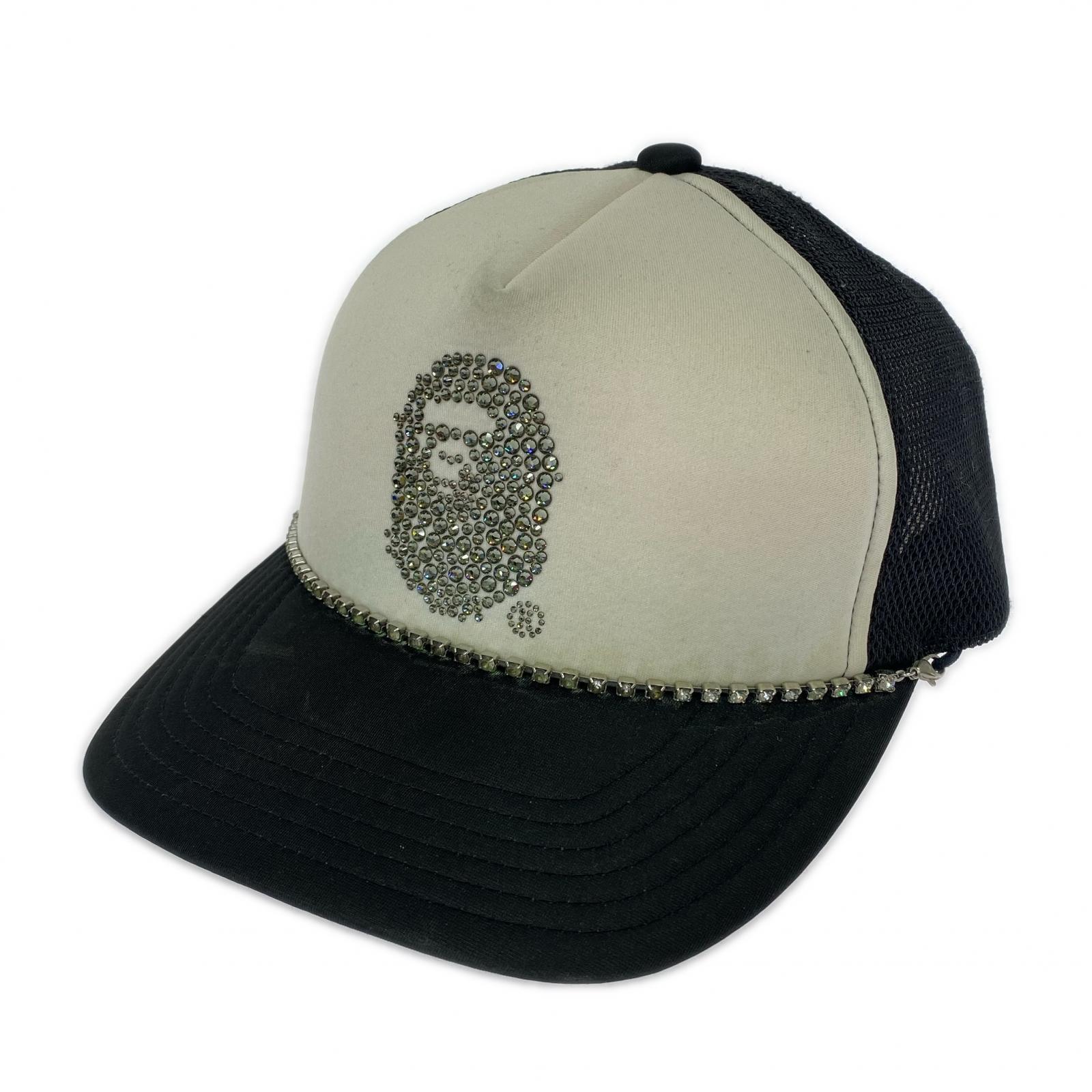 キャップ CRYSTAL STONE APE HEAD MESH CAP フリー