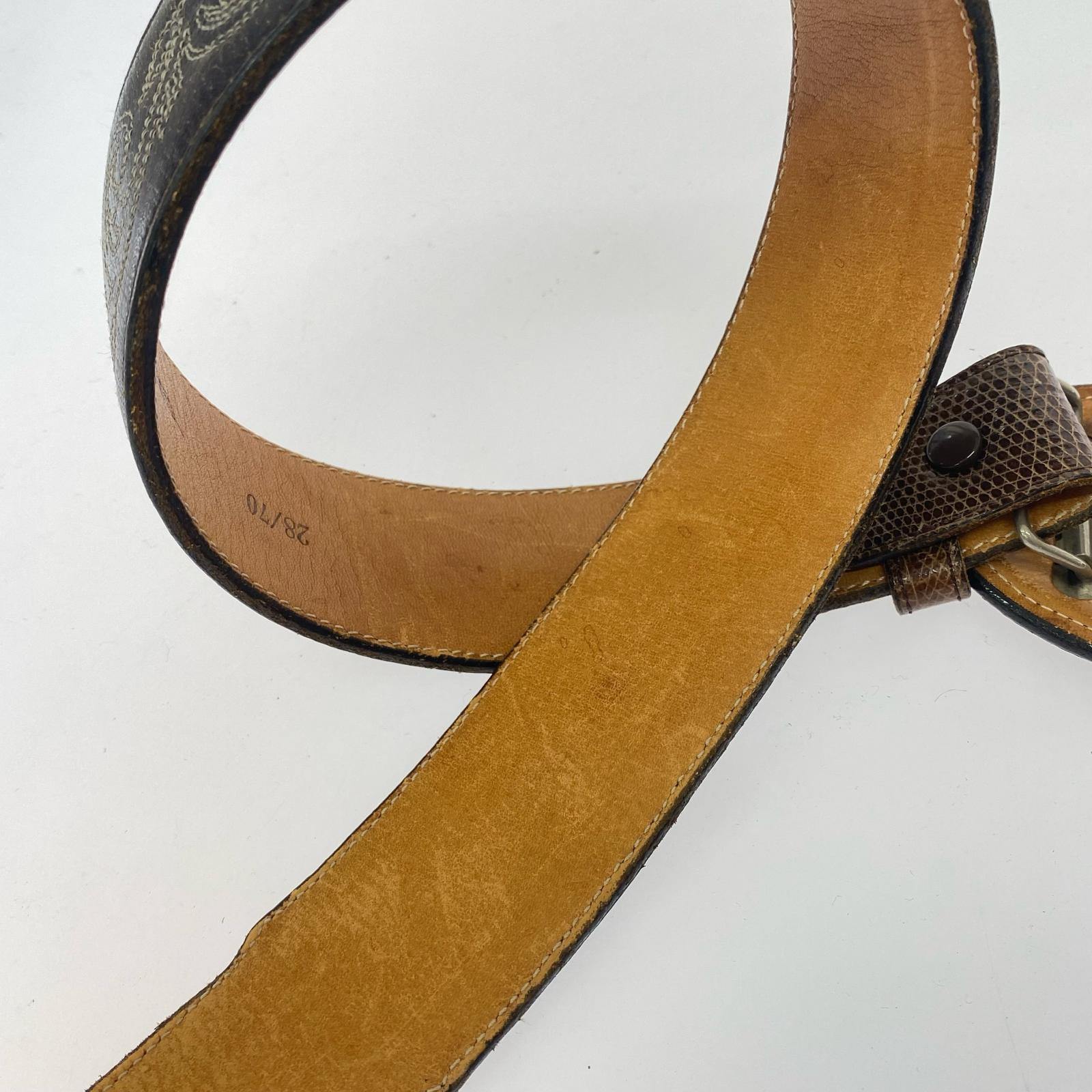 その他アクセサリー FUNNY lizard leather belt ブラウン