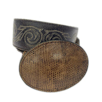 その他アクセサリー FUNNY lizard leather belt ブラウン