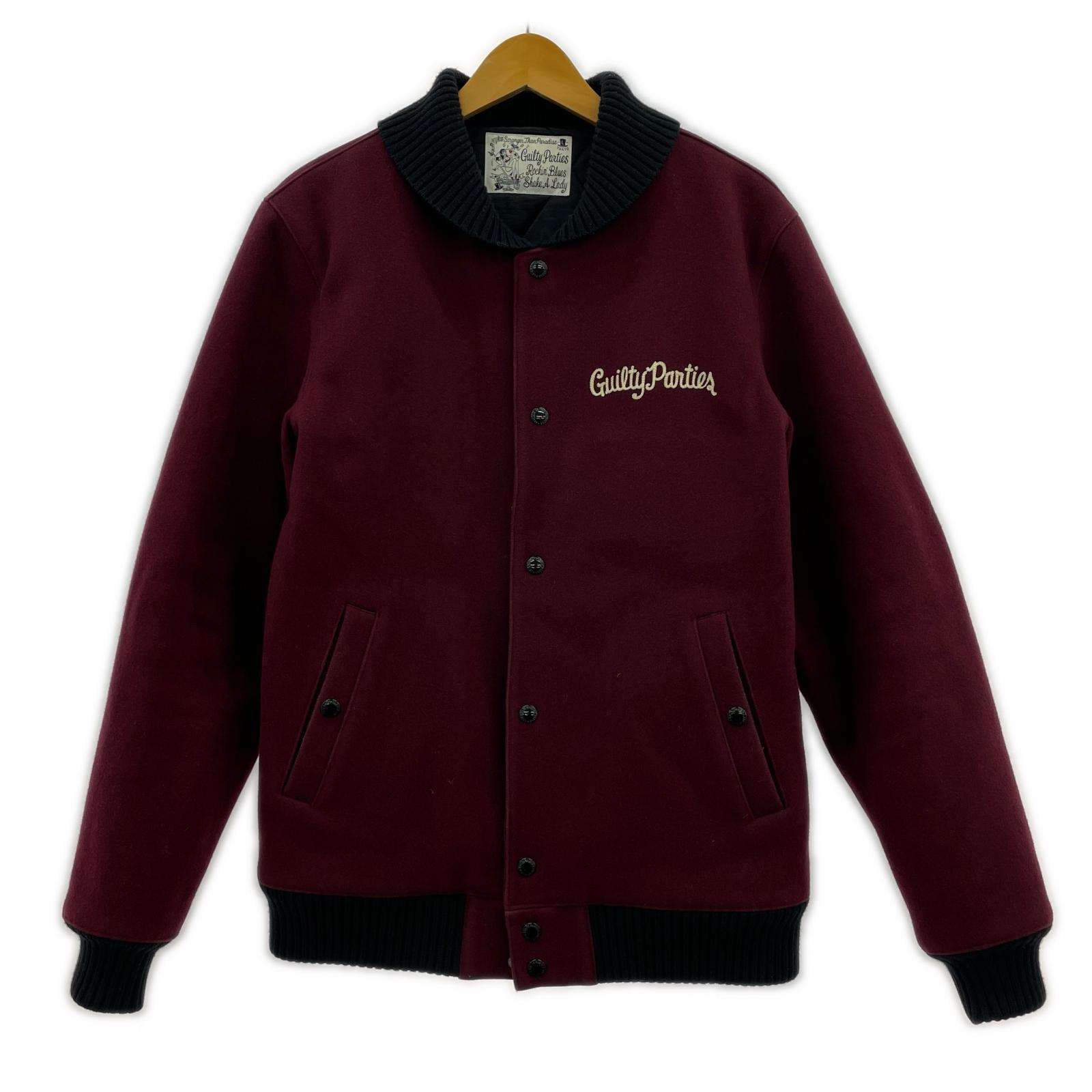 ジャケット スタジャン ショールカラー 赤 L レッド