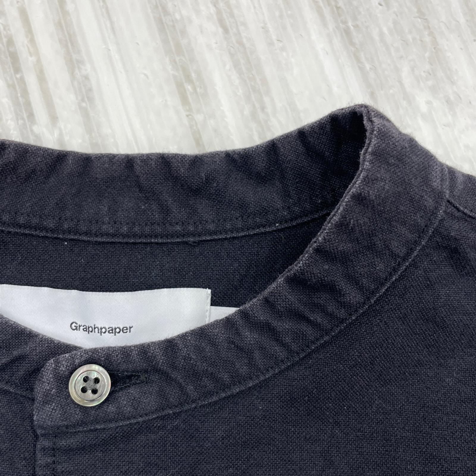 長袖シャツ graphpaper Oxford Oversized Band Collar Shirt 2 黒 2 ブラック