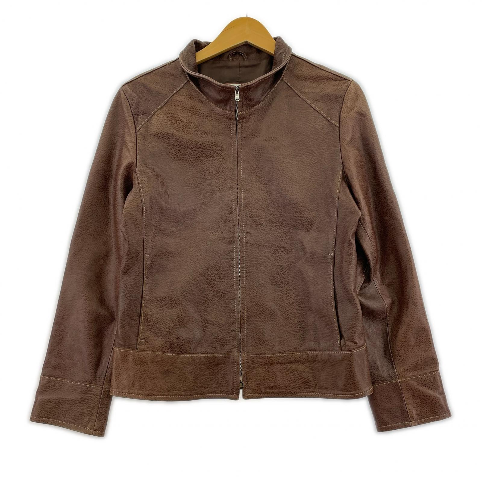 レザージャケット ダブルジップ BRW 40 ブラウン