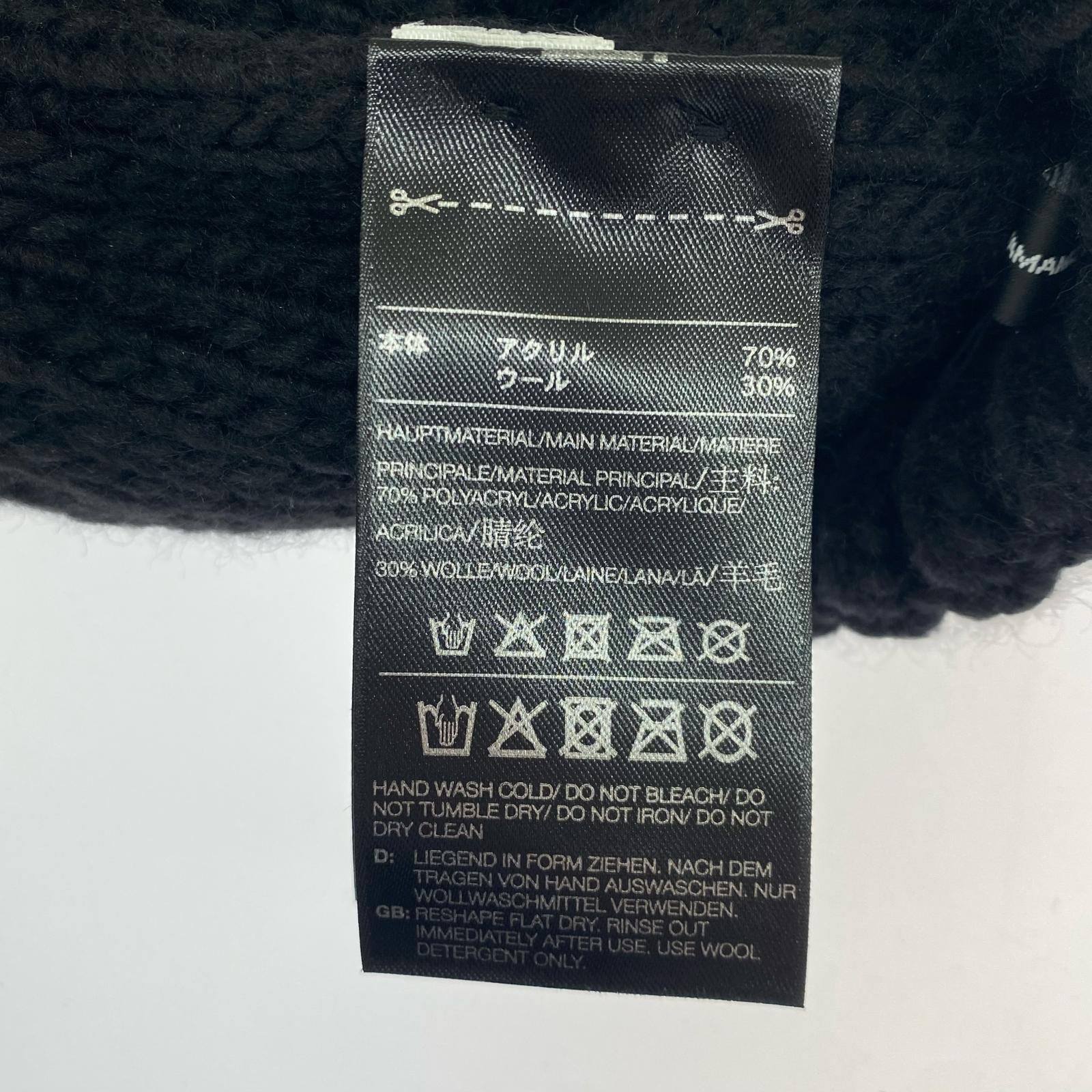 ニットキャップ 黒白切替えニット帽 ブラック