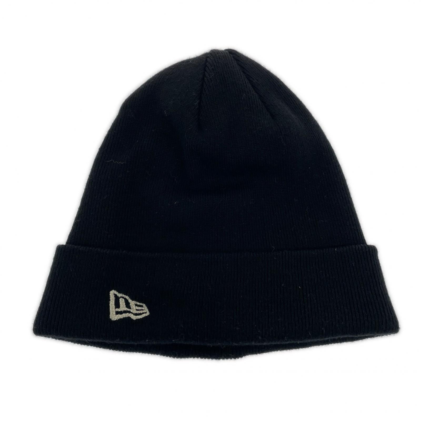 ニットキャップ NEWERA 白文字ロゴ ブラック