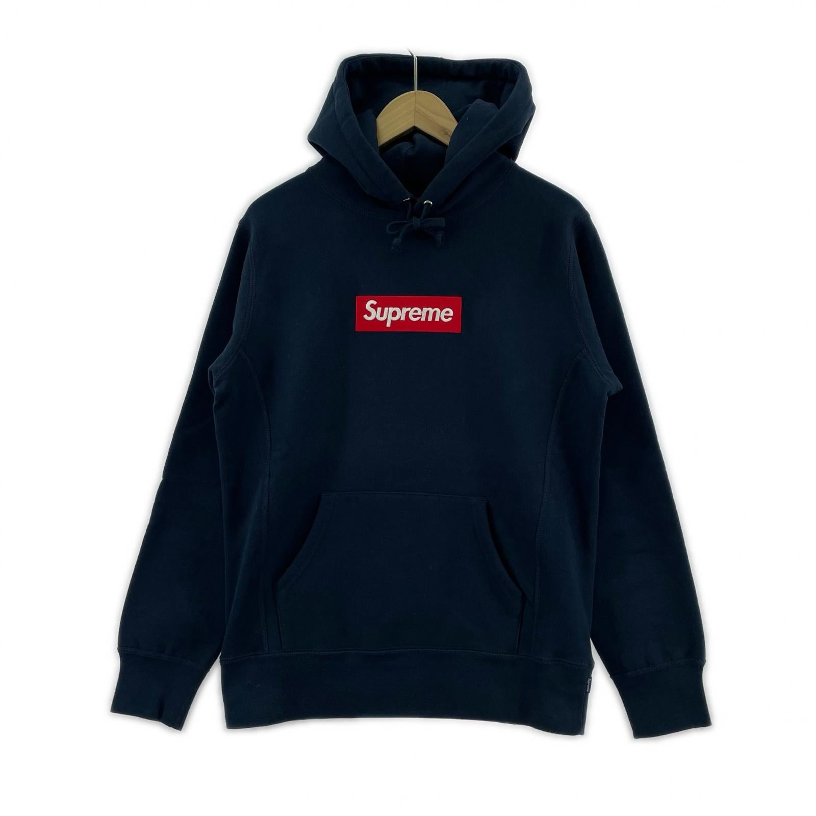パーカー 16AW BOX LOGO HOODED SWEATSHIRT サイズS S ネイビー