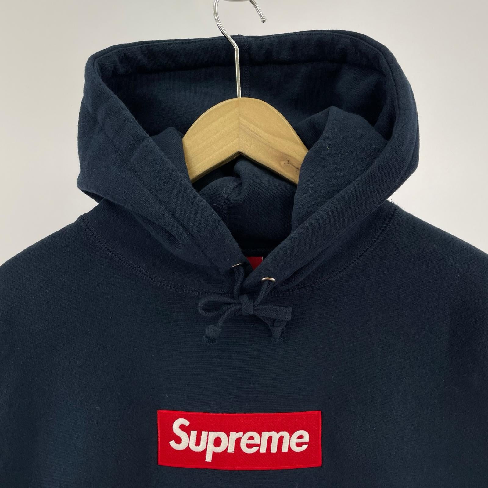 パーカー 16AW BOX LOGO HOODED SWEATSHIRT サイズS S ネイビー
