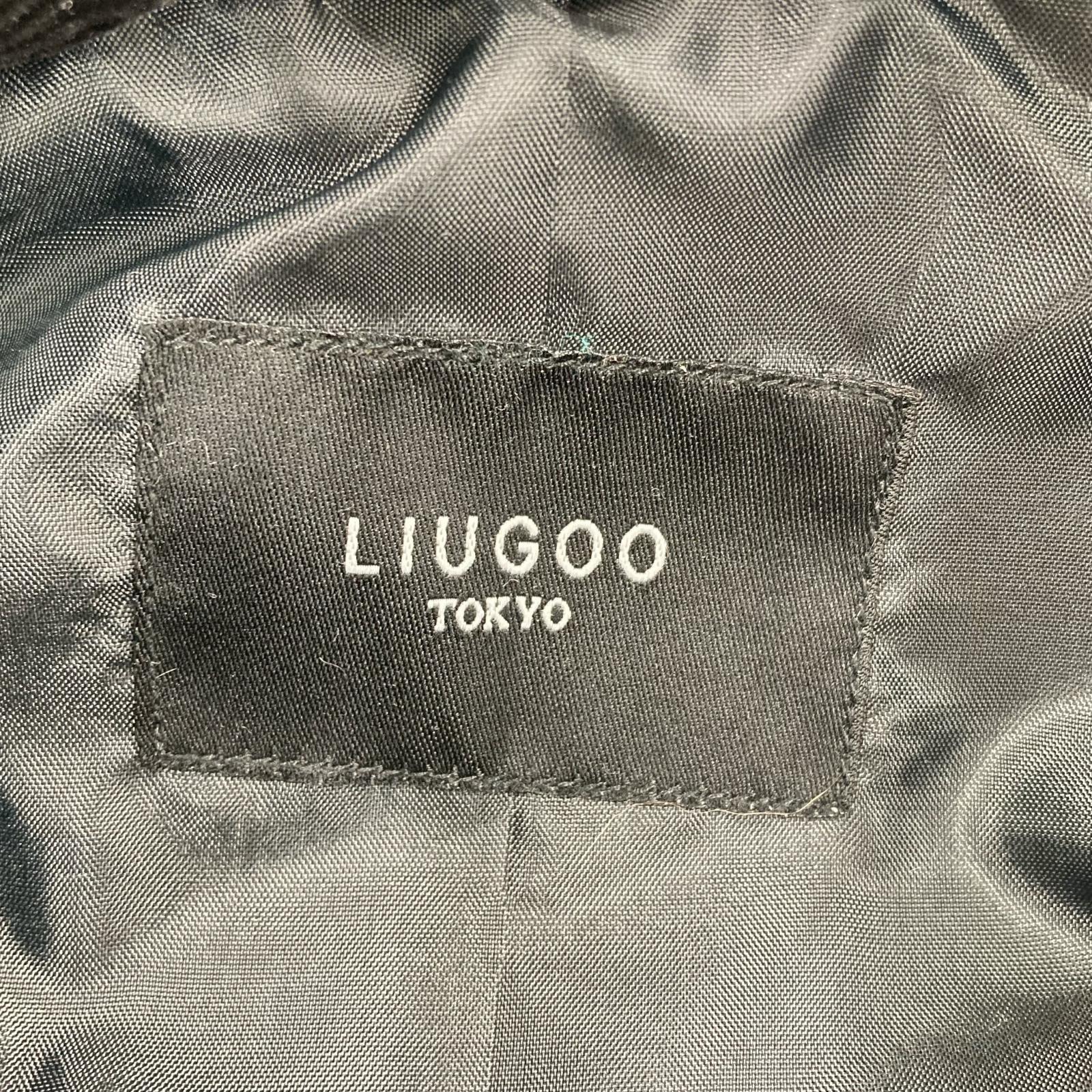ジャケット Liugoo Leathers ファーレザーダウンコート XL ブラック ブラック