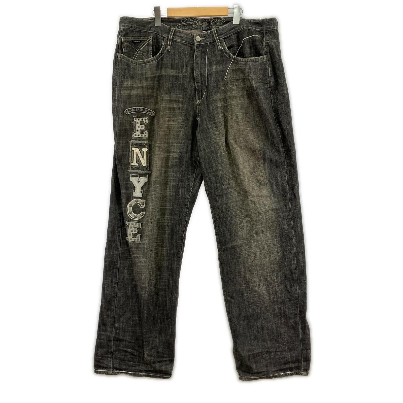 デニムパンツ ENYCE バギースタッズデニムパンツ W40 BLK 40 ブラック