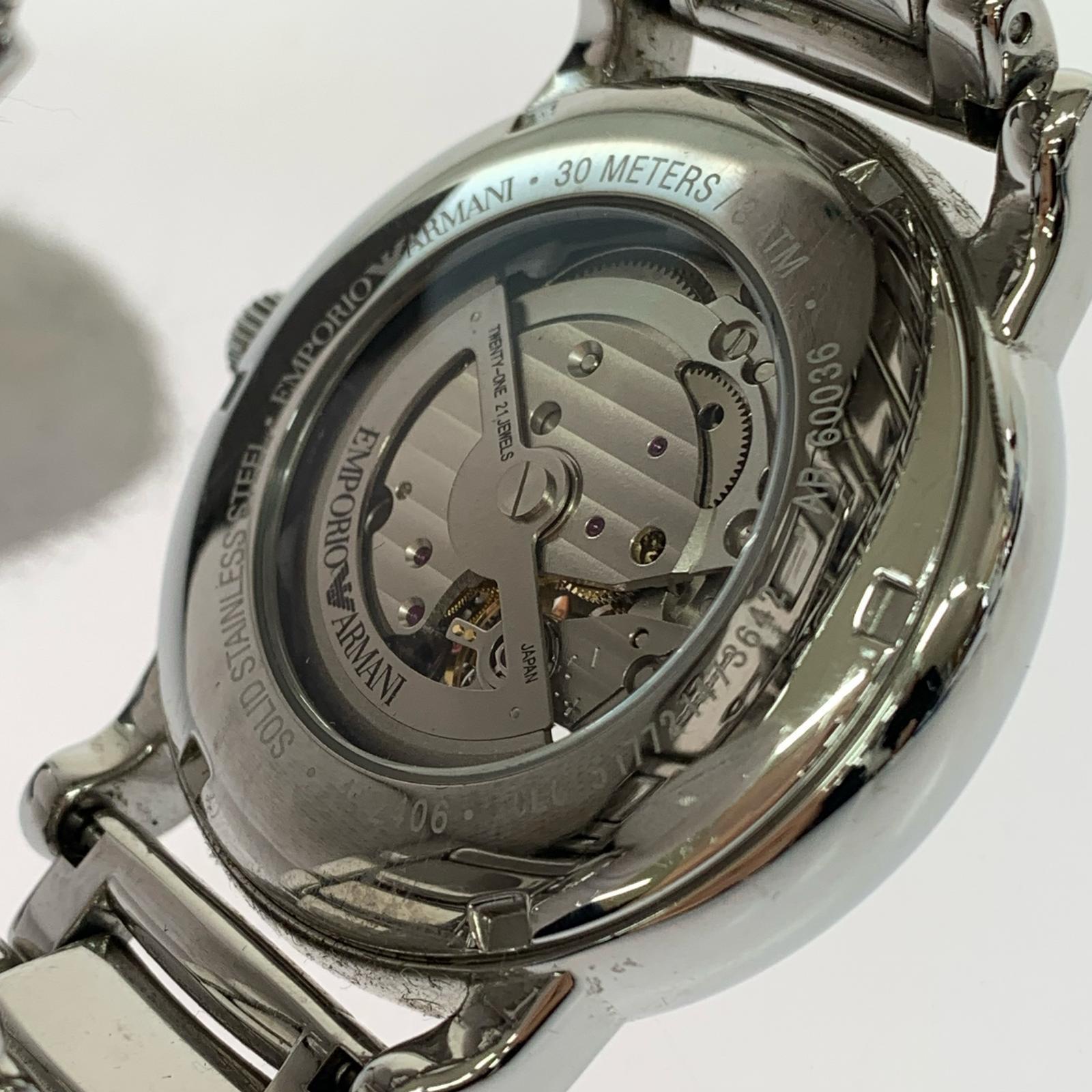 腕時計 オートマチック スケルトン シルバー