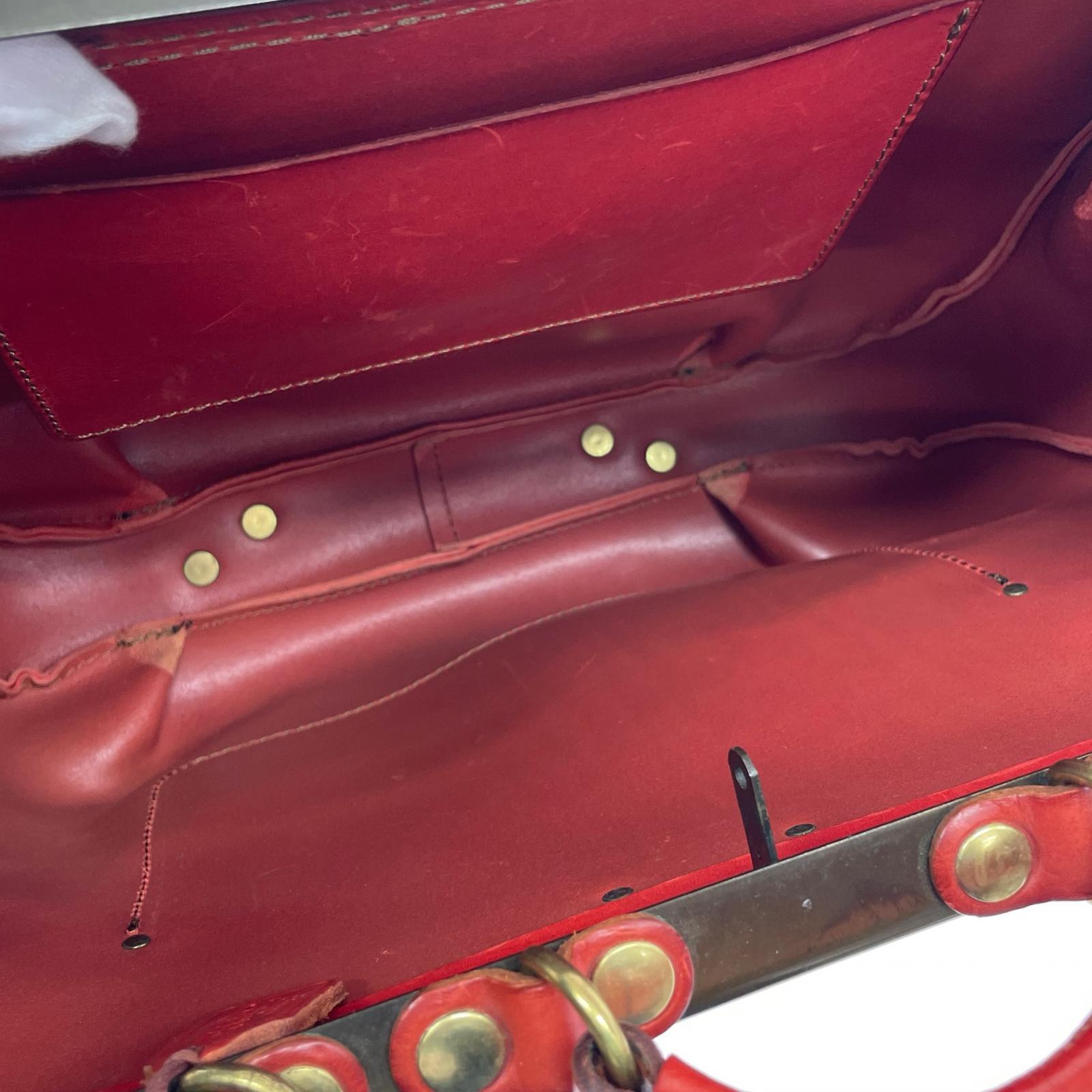 その他バッグ HERZ 2way ギャザーショルダー ミニボストン パンタフレーム red