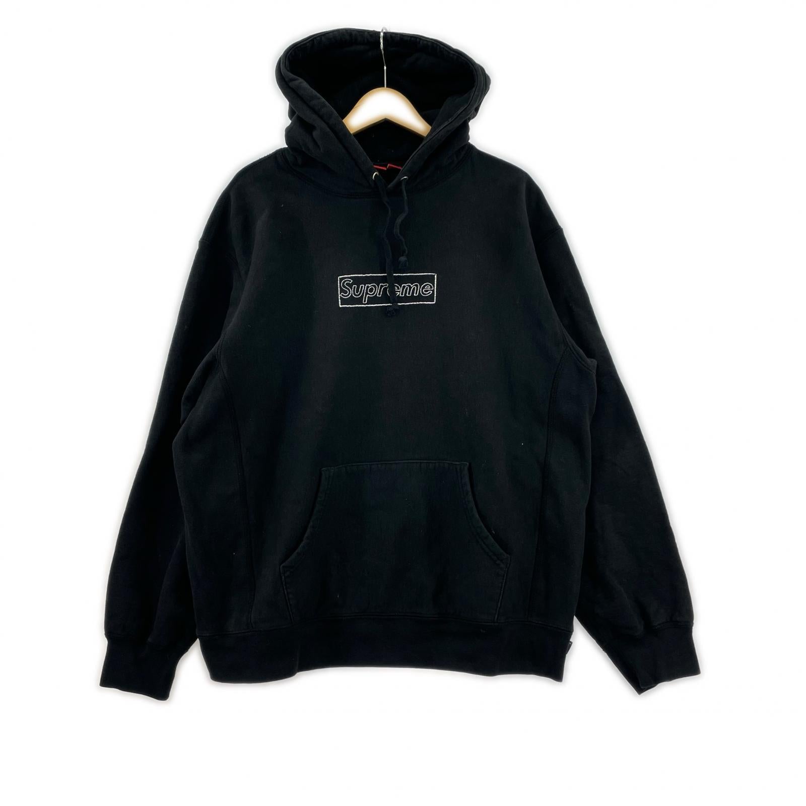 パーカー 21SS KAWS Chalk Logo Hooded Sweatshirts L ブラック