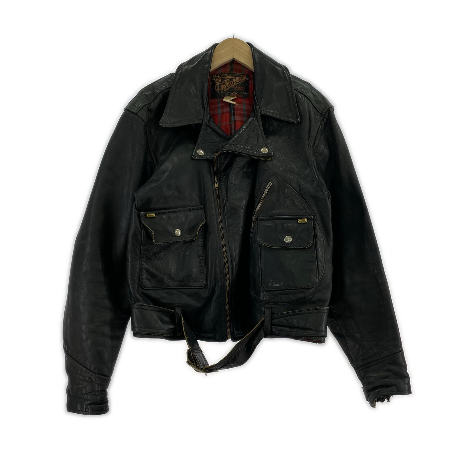 ライダースジャケット 50s A.Morris ホースハイド レザー 黒 ()42 42 ブラック