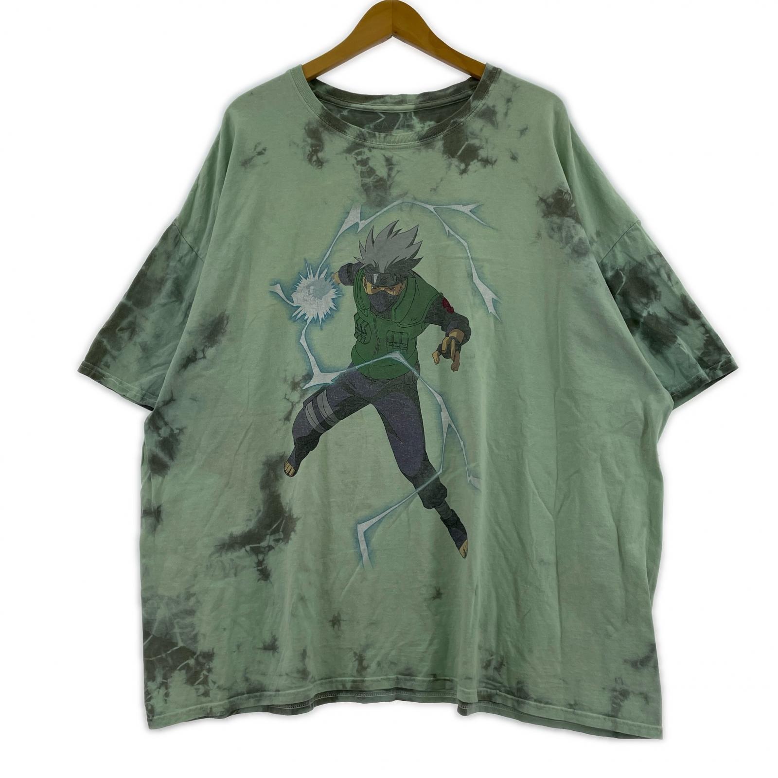 半袖Tシャツ NARUTO はたけカカシ タイダイ柄 アニメTee グリーン
