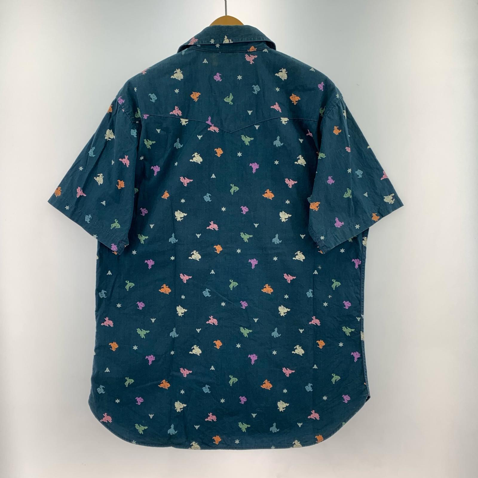 半袖シャツ ウエスタンシャツ 総柄 緑(L) L グリーン