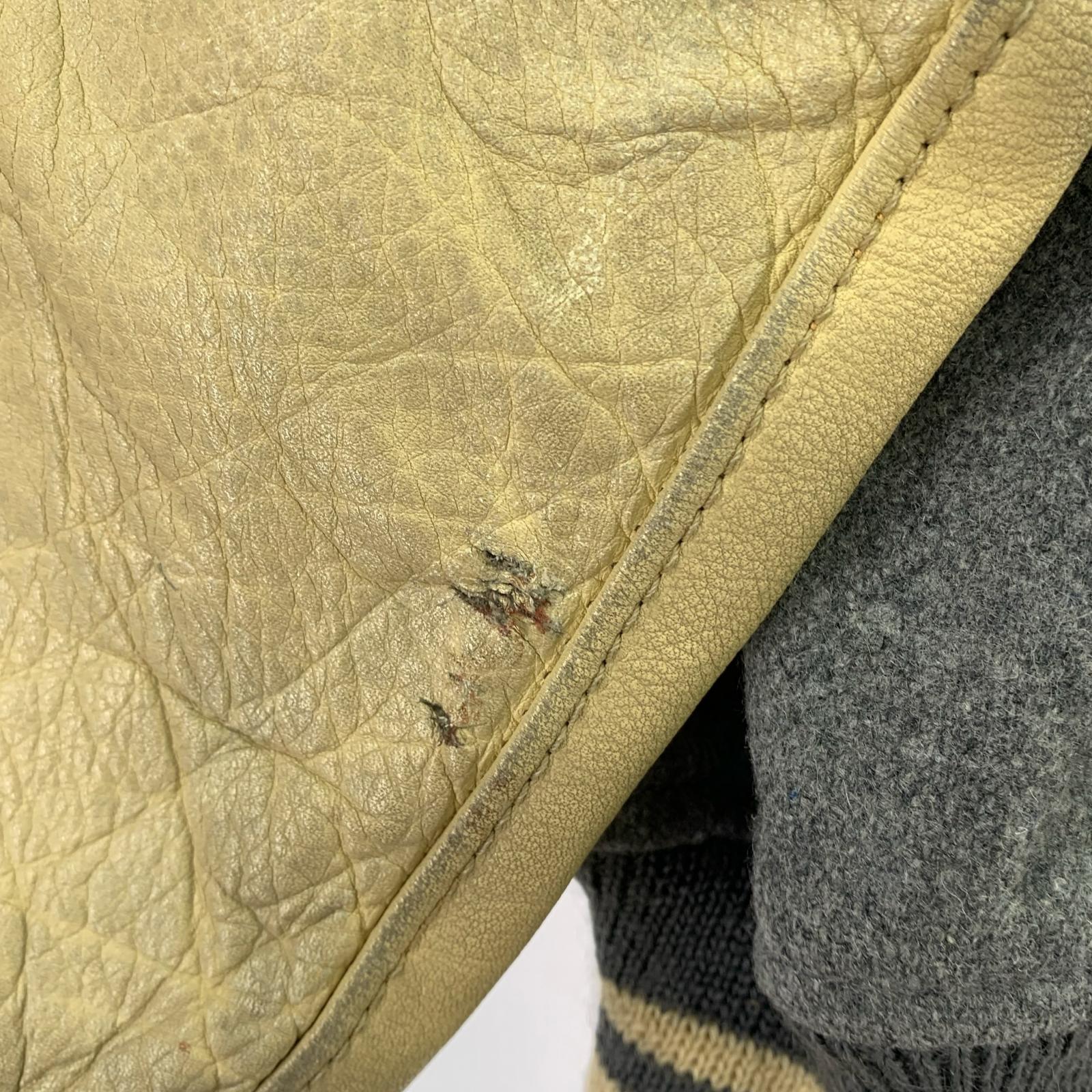 ジャケット 袖レザー スタジャン L グレー