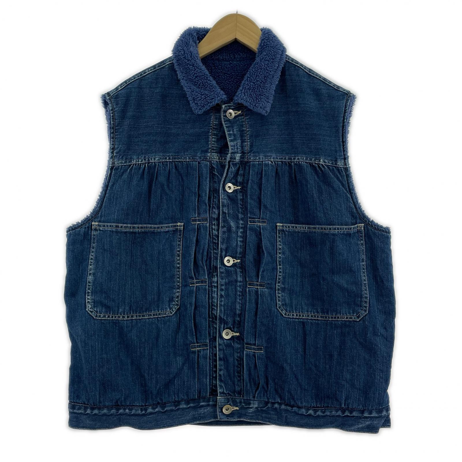 長袖シャツ STEINBECK DENIM BOA VEST インディゴ (M) M