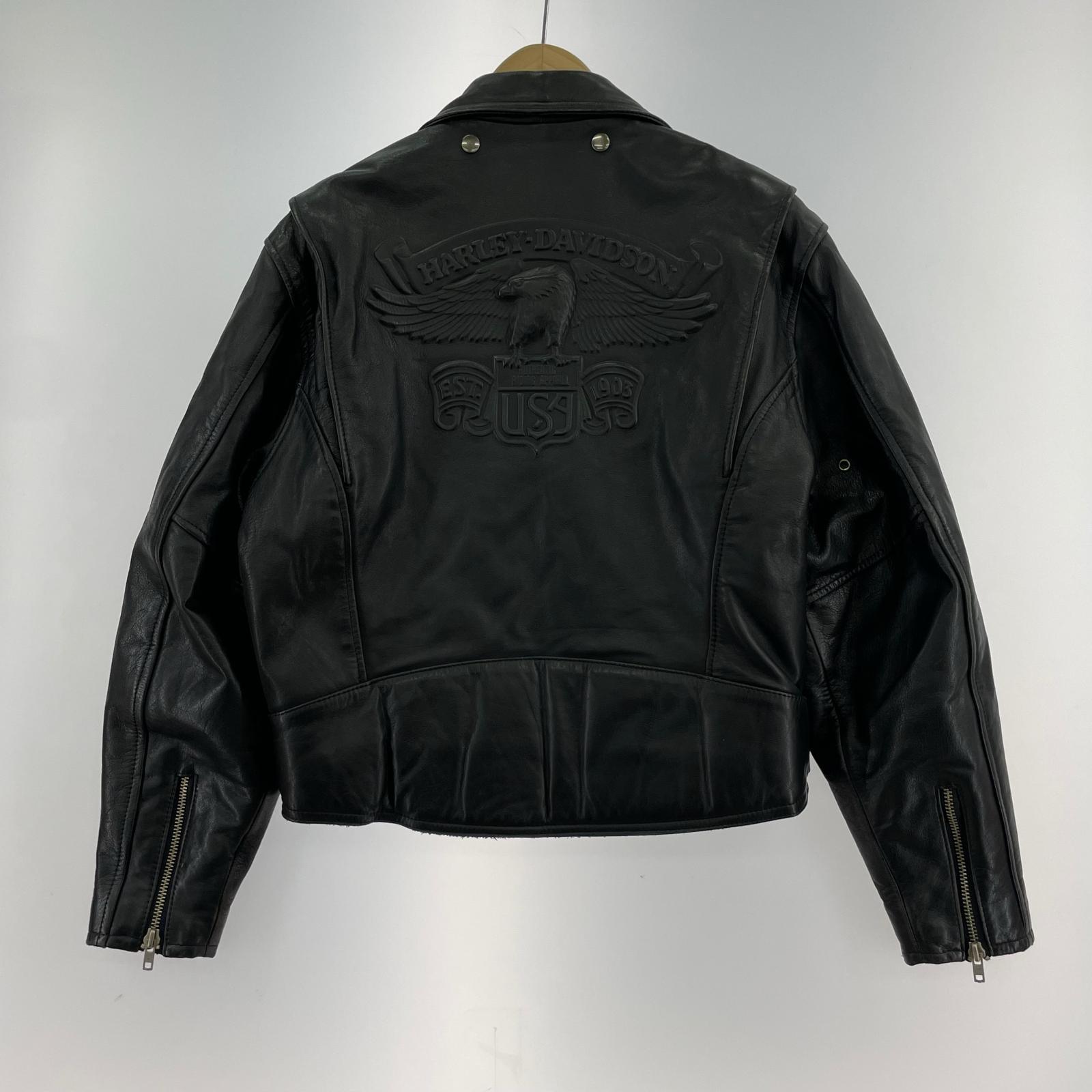 ライダースジャケット screamin'eagle club 38 38 ブラック
