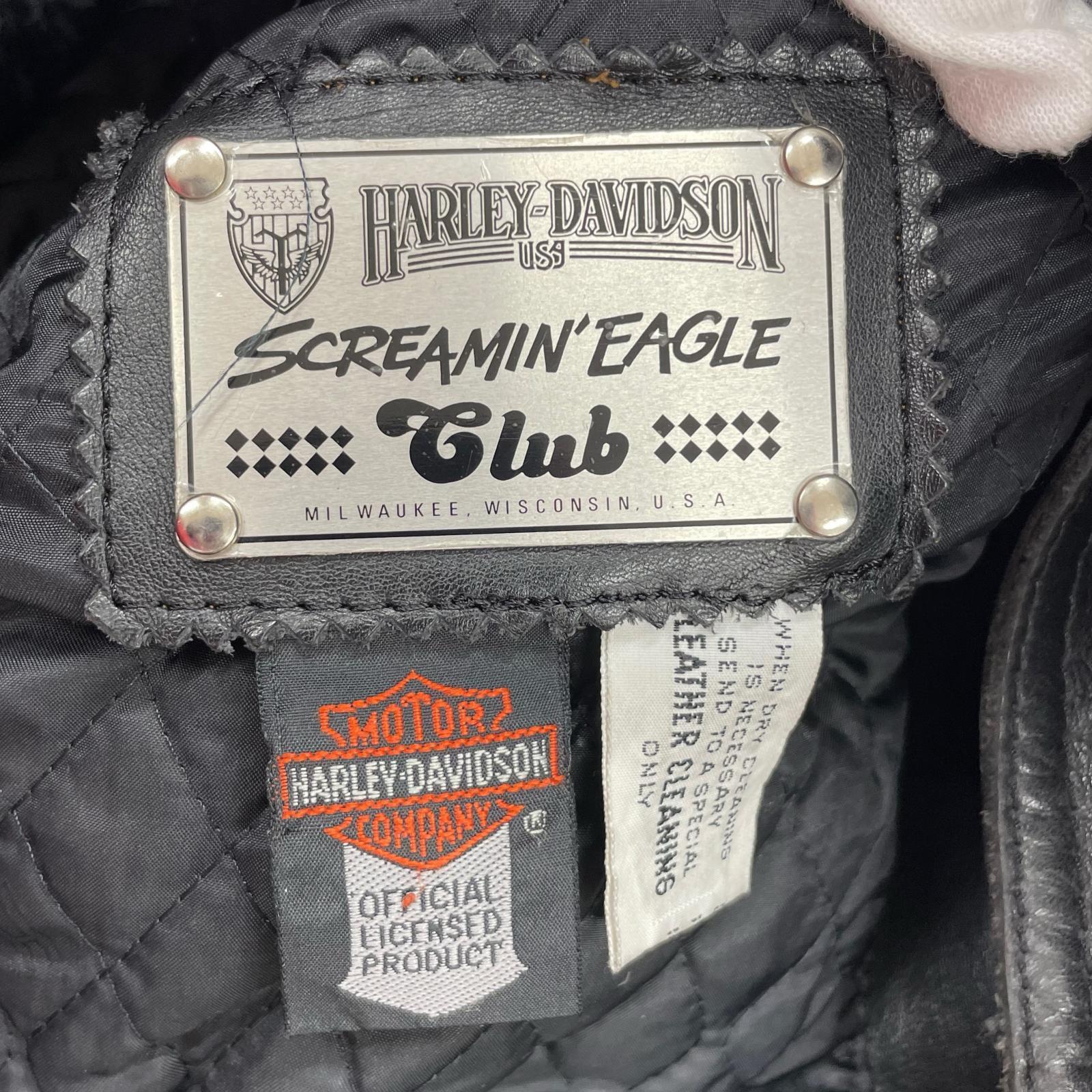 ライダースジャケット screamin'eagle club 38 38 ブラック