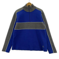 ニット 00s ACG ハーフジップボーダーニット ブルー(L) L ブルー