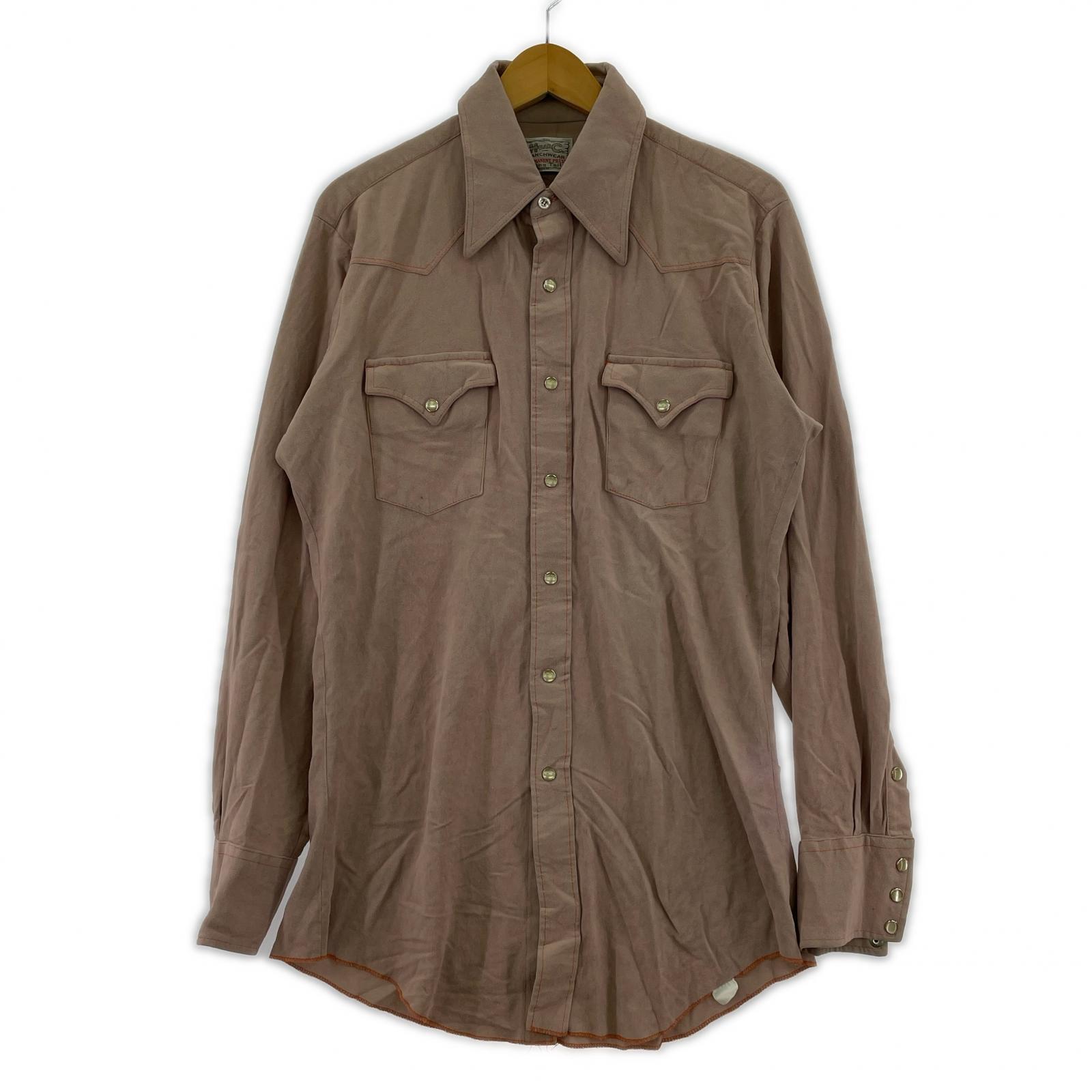 長袖シャツ 70s H BAR C ウエスタンシャツ(L)