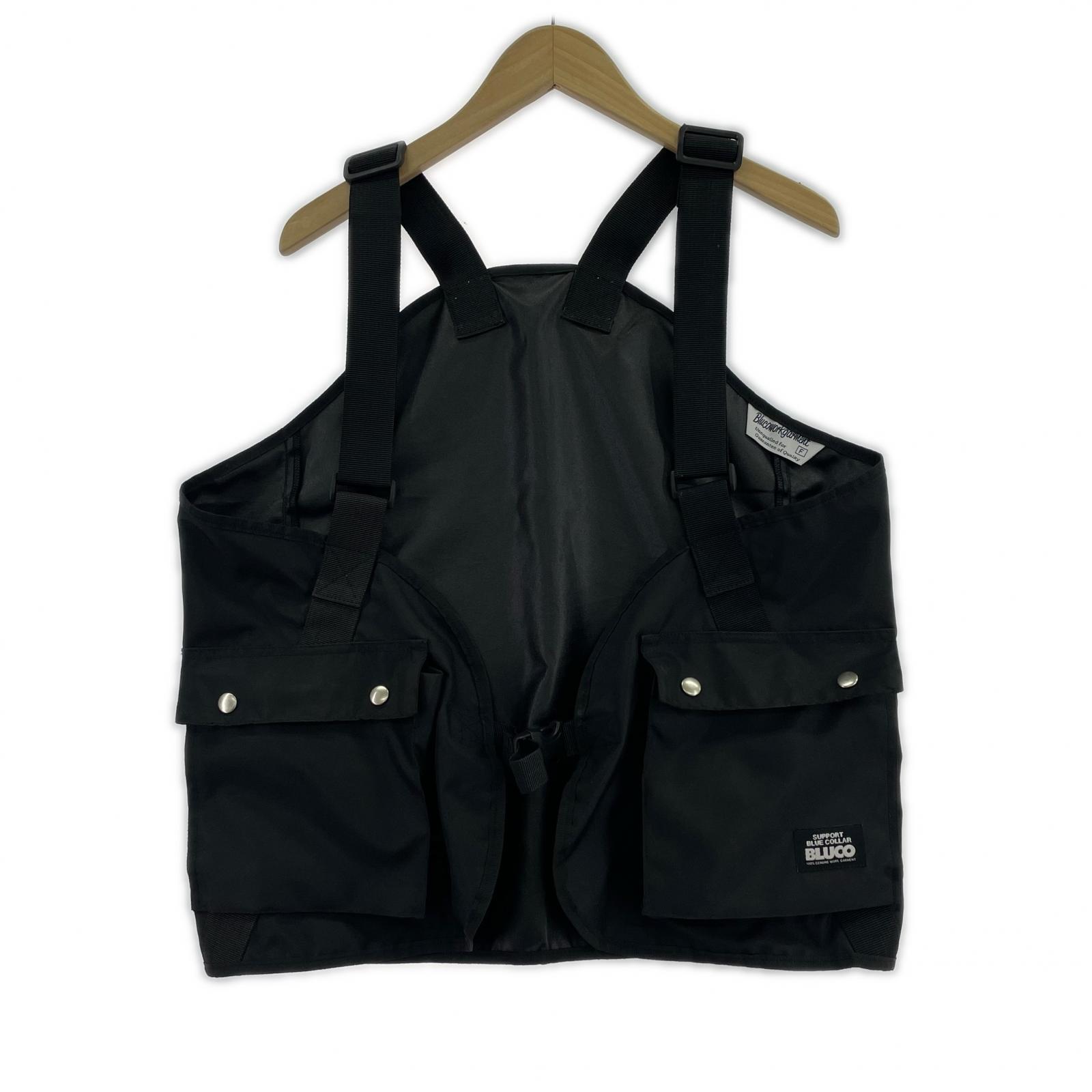 長袖シャツ BLUCO WORK GARMENT ユーティリティベスト 黒 (XL) ブラック