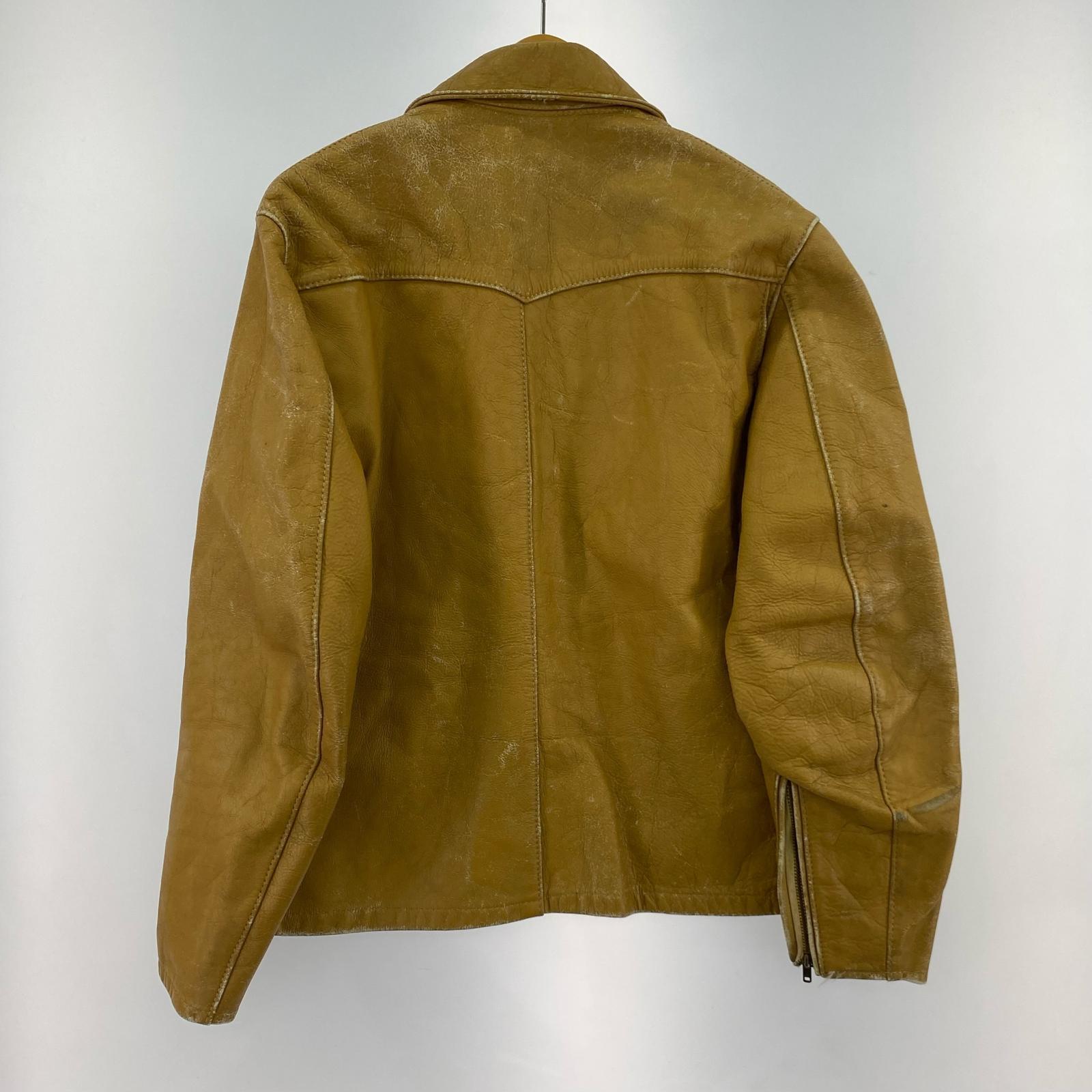 レザージャケット 60s Bates Single Riders Jacket M BEG M ベージュ