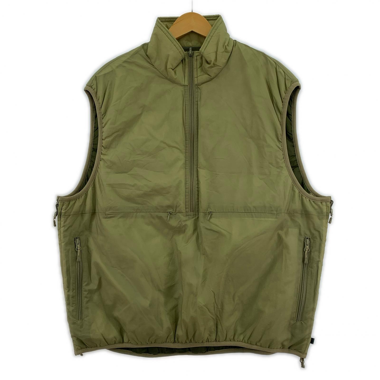 長袖シャツ tech reversible pullover puff vest オリーブ