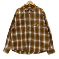 長袖シャツ XLARGE L/S オンブレチェックシャツ M M ブラウン