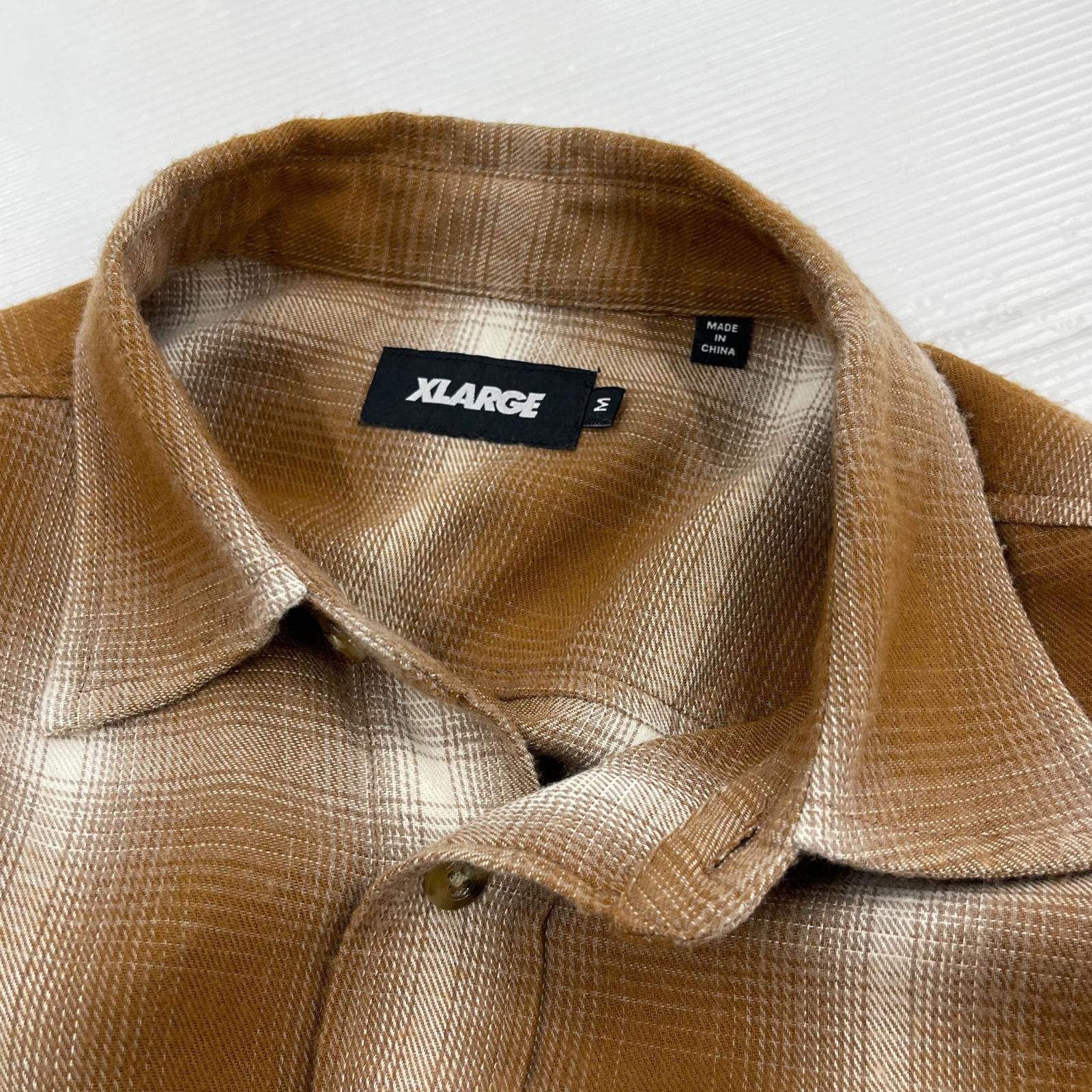 長袖シャツ XLARGE L/S オンブレチェックシャツ M M ブラウン