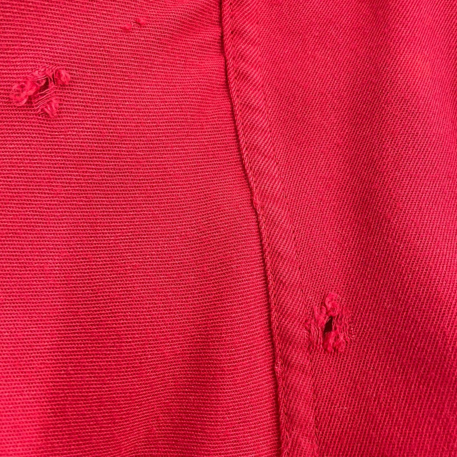 長袖シャツ 50s CAMPUS レーヨン ギャバジンシャツ (15-15.5 M) レッド M レッド