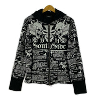 パーカー BREATH skull wash hoodie 黒 M ブラック