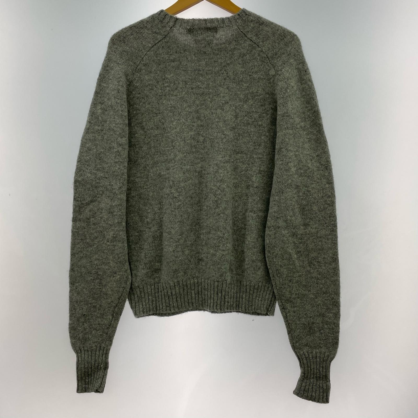 ニット ポロベア刺繍 ウールニット GRY L グレー