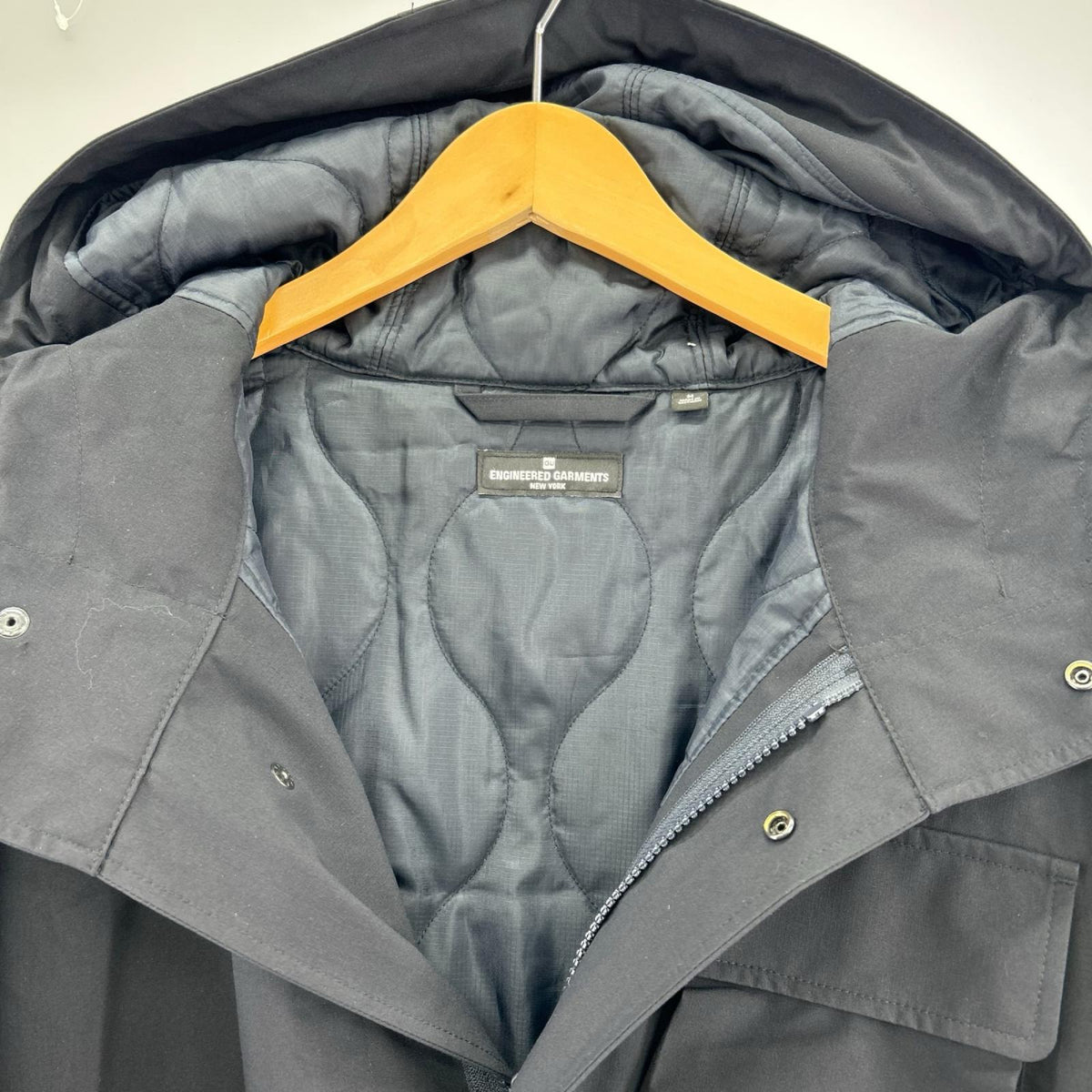 ジャケット GU×Engineered Garments パデッドシェルパーカー 紺 (M) M ブラック