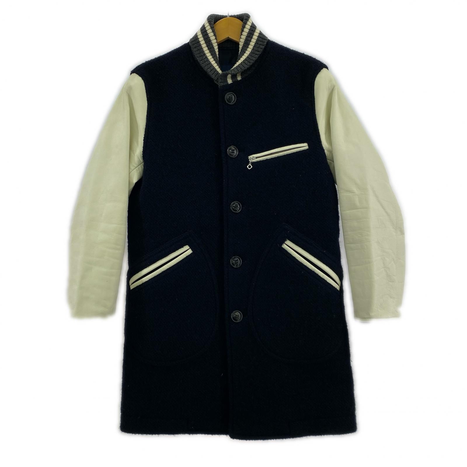ジャケット レザー切替スタジャンコート