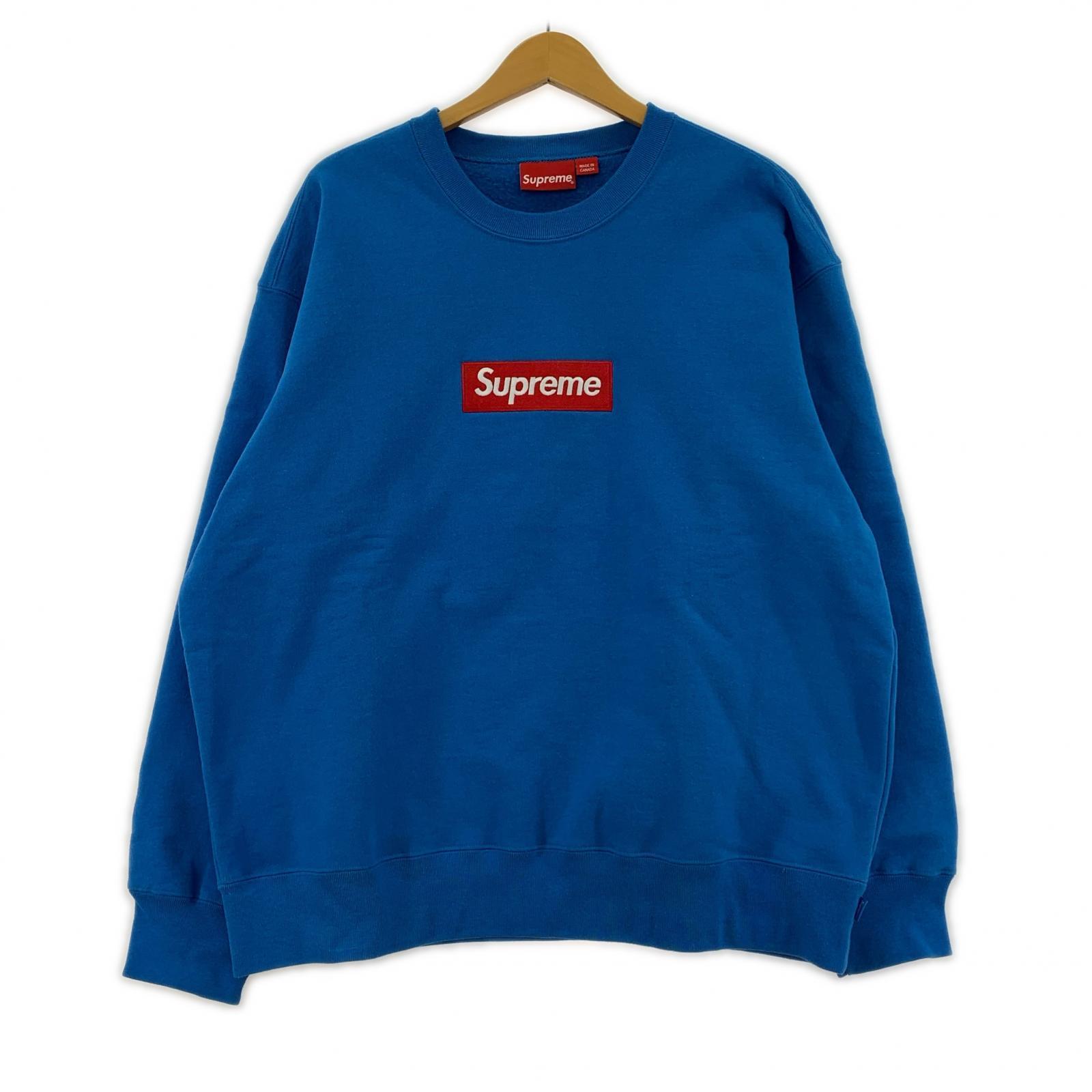 スウェット Box Logo Crewneck Sweatshirt /青/L L ブルー