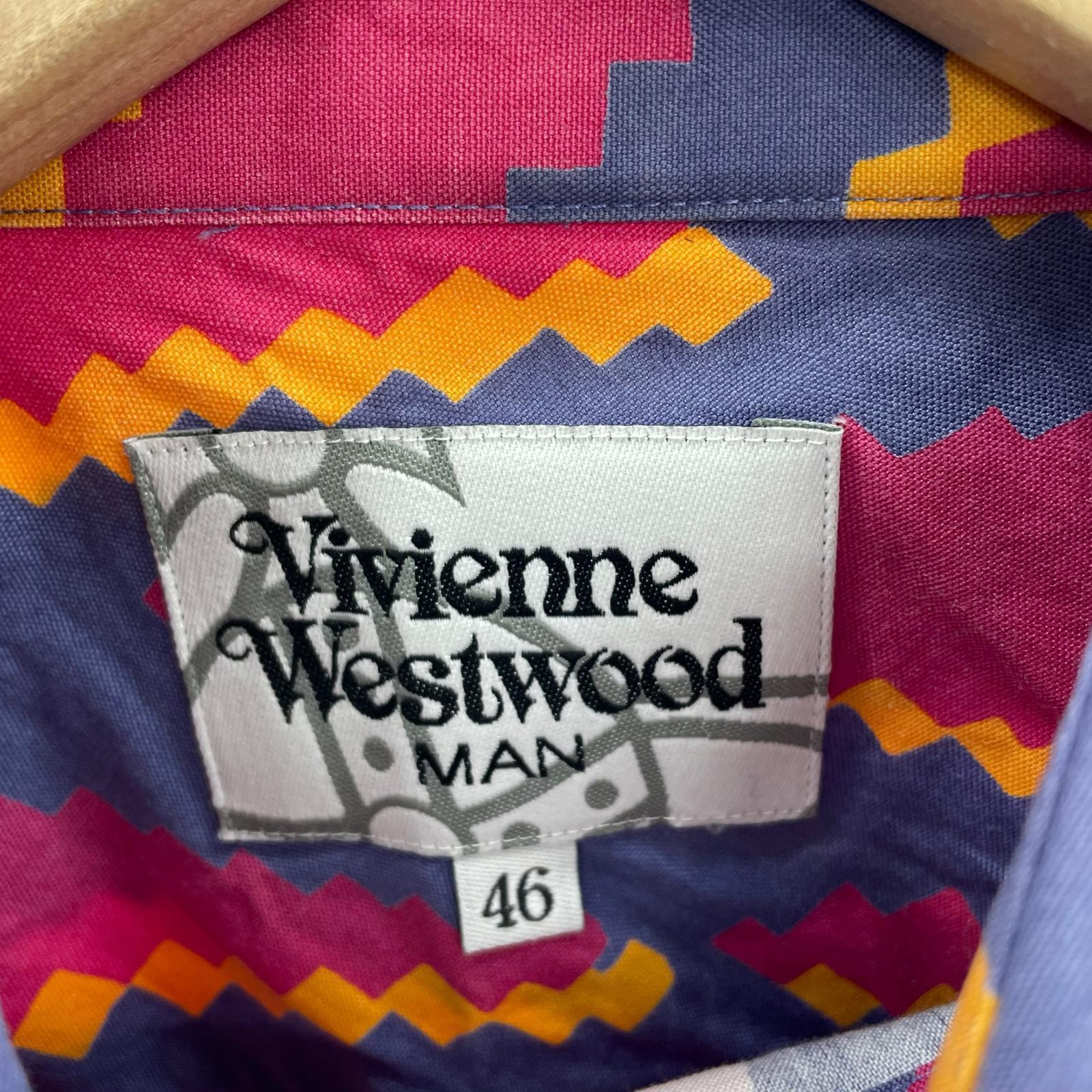長袖シャツ Vivienne Westwood 総柄変形シャツ 46 ピンク 46