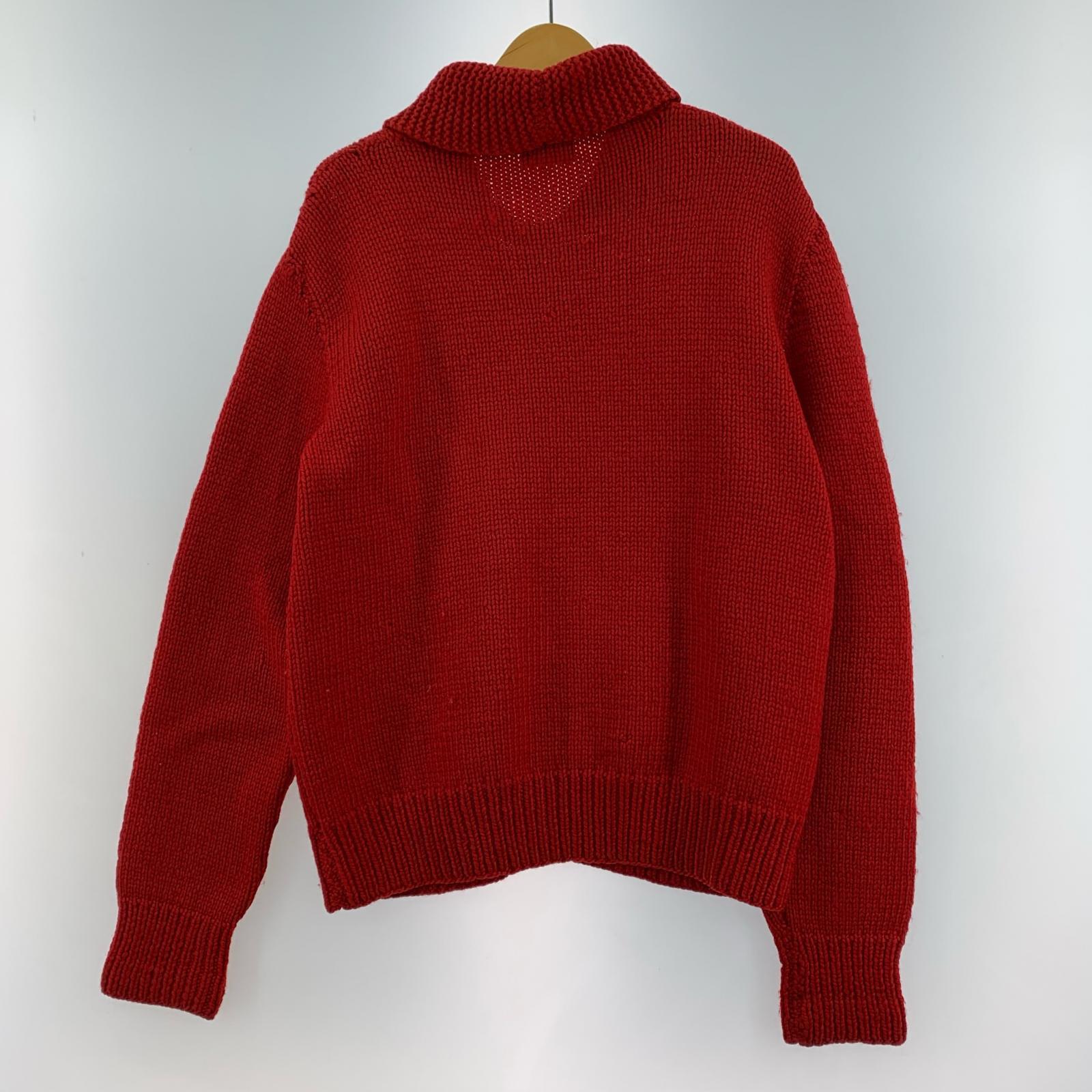 ニット 50s~60s ジップ ウール 赤 レッド