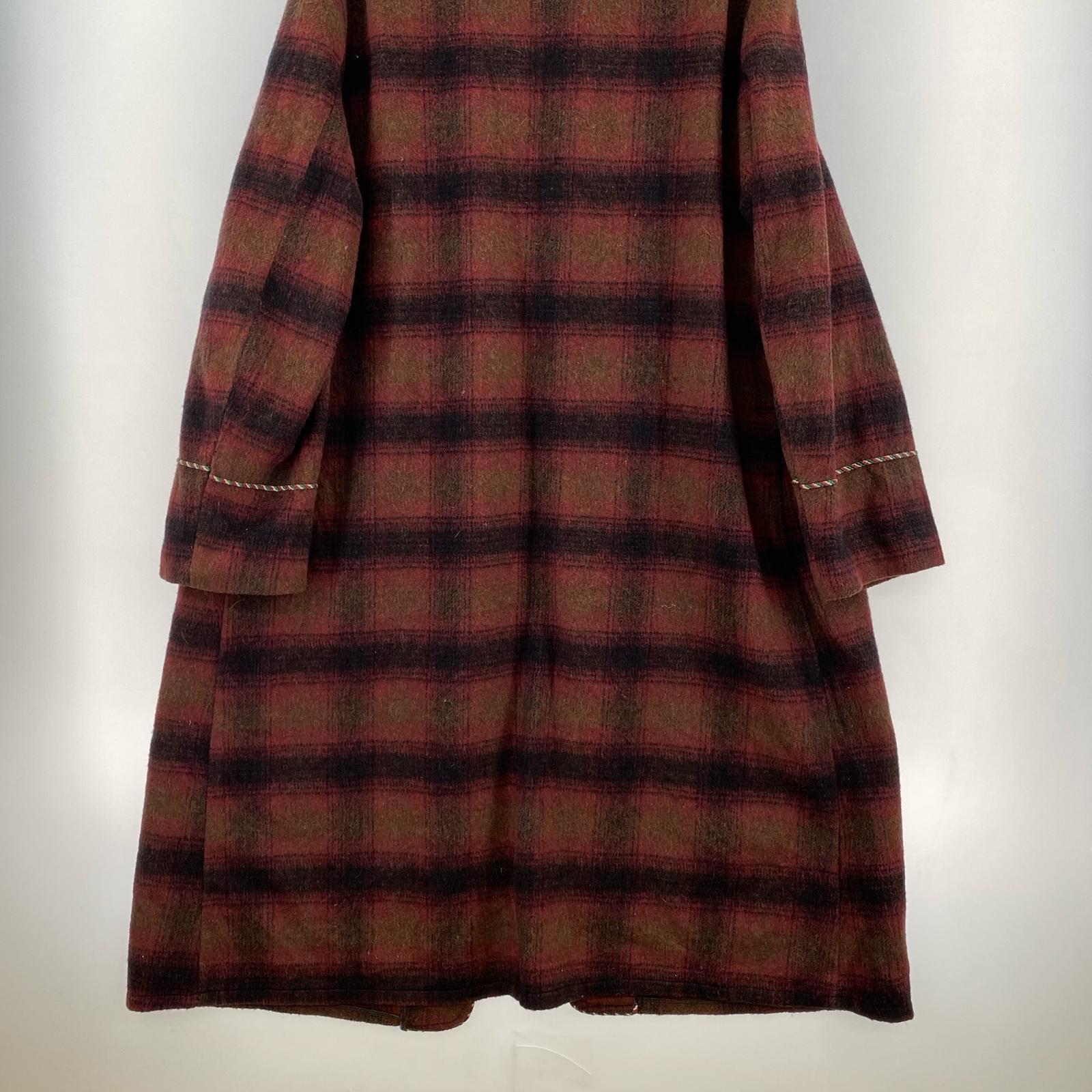 その他アウター 50s~60s スモーキングガウンコート チェック 赤 レッド