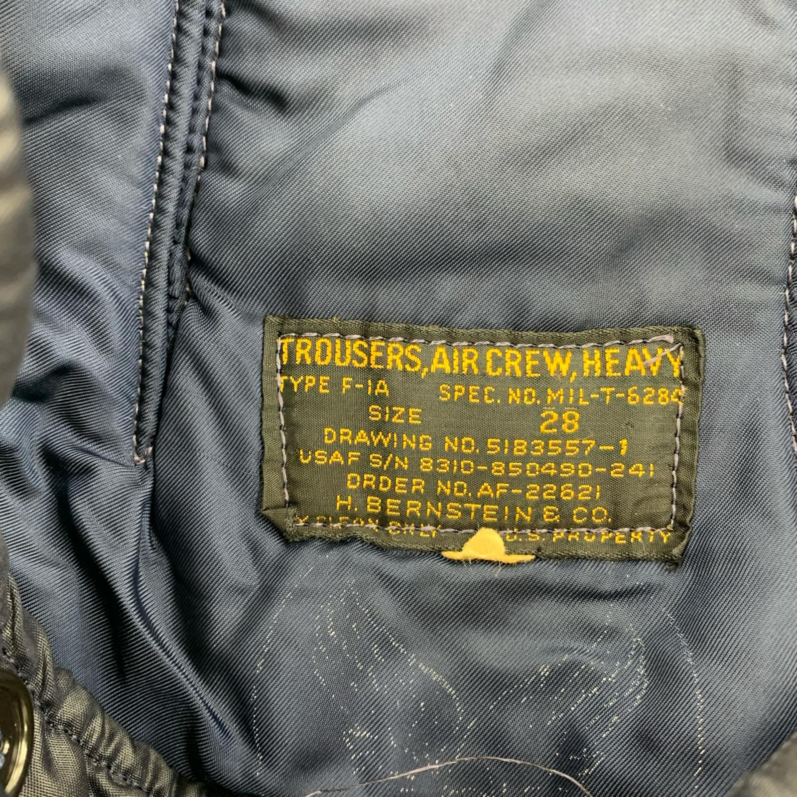 パンツ 50s 黒タグ USAF F-1A Air Crew Pant NVY 28 28 ネイビー