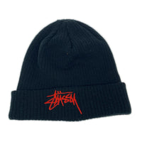 ニットキャップ Big Stock Cuff Beanie 黒赤 ブラック